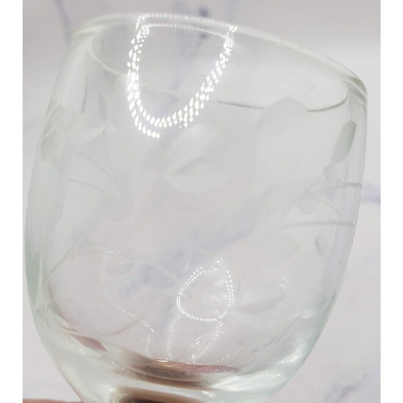 Set of 4 Vintage Etched Crystal Cordial Liquor Glasses Four Inch Stemware - Picture 8 of 11
